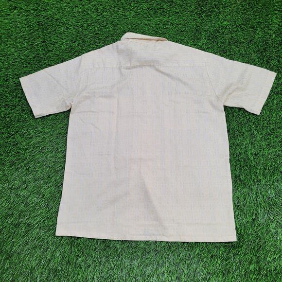 Vintage 70s Sportsman Dagger Collar Textured Shirt Medium 22x28 USA Polyester - Picture 5 of 11
